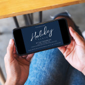 Vakantie Modern Eenvoudig Marine Blauw Kalligrafie Kaart