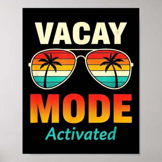 Vakantie Modus Geactiveerd Grappige Vakantie Reize Poster (Voorkant)