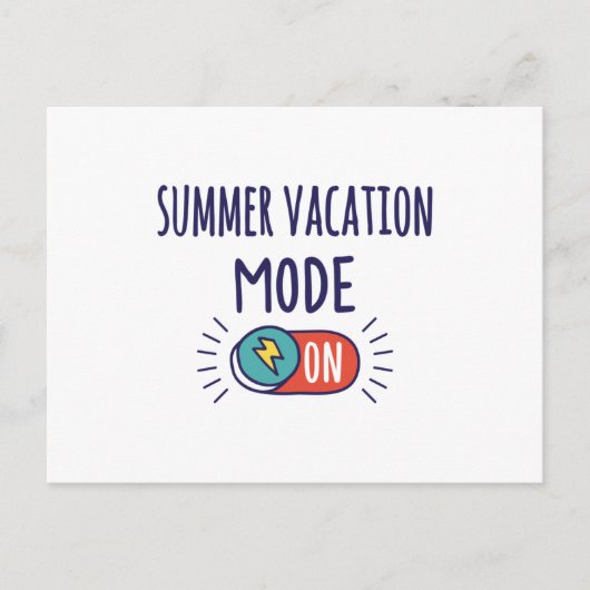 Vakantie-modus voor de zomer ingeschakeld briefkaart (Voorkant)