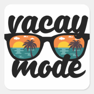 Vakantie Modus Zomer Design Vierkante Sticker