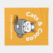 Vakantie Mok Ontwerp met Gezellige Kat en Poot Coo Fleece Deken (Voorkant (Horizontaal))