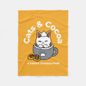 Vakantie Mok Ontwerp met Gezellige Kat en Poot Coo Fleece Deken (Voorkant)
