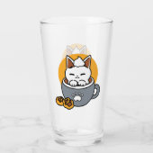 Vakantie Mok Ontwerp met Gezellige Kat en Poot Coo Glas (Achterkant)