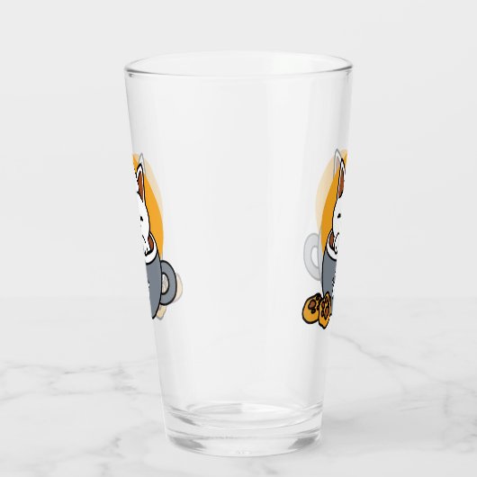 Vakantie Mok Ontwerp met Gezellige Kat en Poot Coo Glas (Rechts)