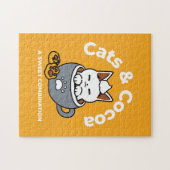 Vakantie Mok Ontwerp met Gezellige Kat en Poot Coo Legpuzzel (Horizontaal)