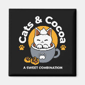 Vakantie Mok Ontwerp met Gezellige Kat en Poot Coo Magneet (Voorkant)