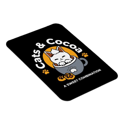 Vakantie Mok Ontwerp met Gezellige Kat en Poot Coo Magneet (Rechterzijde)