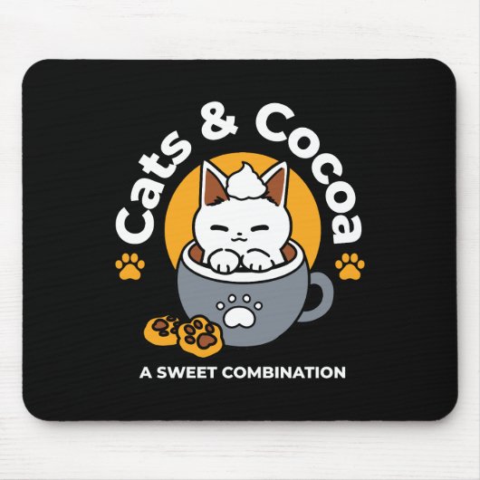 Vakantie Mok Ontwerp met Gezellige Kat en Poot Coo Muismat (Voorkant)