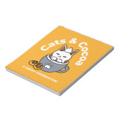 Vakantie Mok Ontwerp met Gezellige Kat en Poot Coo Notitieblok (Linkerzijde)