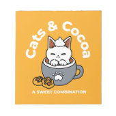 Vakantie Mok Ontwerp met Gezellige Kat en Poot Coo Notitieblok (Voorkant)