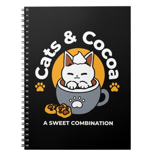 Vakantie Mok Ontwerp met Gezellige Kat en Poot Coo Notitieboek (Voorkant)