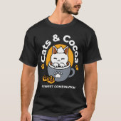 Vakantie Mok Ontwerp met Gezellige Kat en Poot Coo T-shirt (Voorkant)