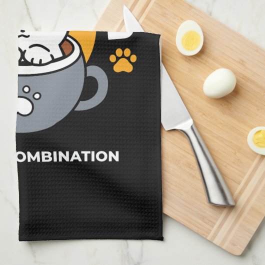 Vakantie Mok Ontwerp met Gezellige Kat en Poot Coo Theedoek (Quarter Fold)