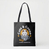 Vakantie Mok Ontwerp met Gezellige Kat en Poot Coo Tote Bag (Voorkant)