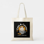 Vakantie Mok Ontwerp met Gezellige Kat en Poot Coo Tote Bag (Achterkant)