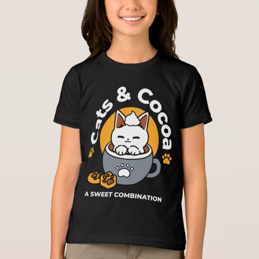 Vakantie Mok Ontwerp met Gezellige Kat en Poot Coo Tri-Blend Shirt (Voorkant)