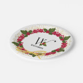 Vakantie Monogram Initiaal W gepersonaliseerd Papieren Bordje (Gekanteld)