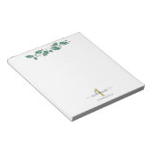 Vakantie Monogram Script Naam Botanisch Notitieblok (Schuin)