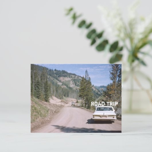  vakantie Montana Road Trip Classic Car Briefkaart (Staand voorkant)