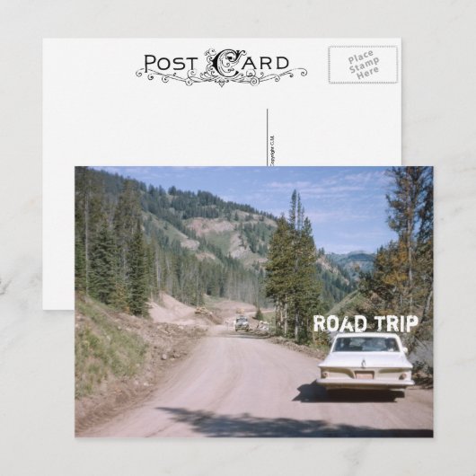  vakantie Montana Road Trip Classic Car Briefkaart (Voorkant / Achterkant)