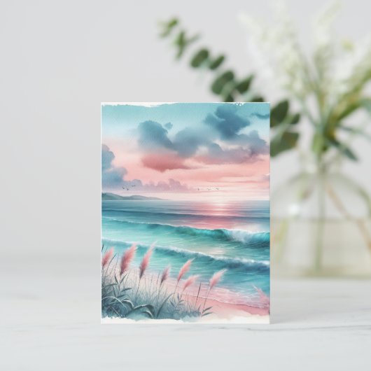 Vakantie | Mooie oceaan scène houden in contact Briefkaart (Staand voorkant)