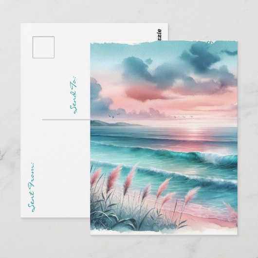 Vakantie | Mooie oceaan scène houden in contact Briefkaart (Voorkant / Achterkant)