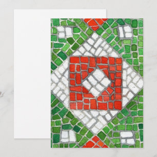 VAKANTIE MOZAÏEK 5x7 Plat Kaartje / Verticaal Feestdagenkaart