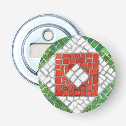 VAKANTIE MOZAÏEK Knop Flesopener Button Flesopener (Voorkant)