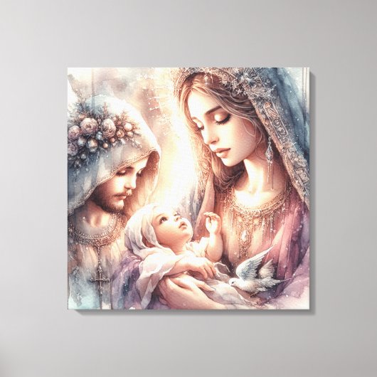 Vakantie muurkunst met Maagd Maria en Jezus baby Canvas Afdruk (Voorkant)