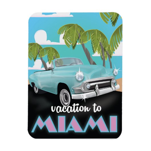Vakantie naar Miami Reisposter Magneet (Verticaal)