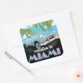 Vakantie naar Miami Reisposter Vierkante Sticker (Envelop)