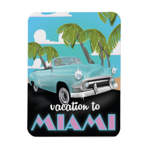 Vakantie naar Miami Travel poster Magneet