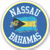 Vakantie Nassau Bahamas Vlag Sticker Cruise (Voorkant)