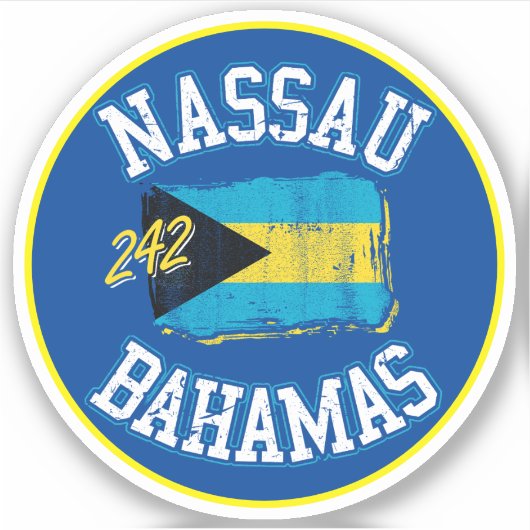 Vakantie Nassau Bahamas Vlag Sticker Cruise (Voorkant)