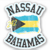 Vakantie Nassau Bahamas Vlag Sticker Cruise (Voorkant)