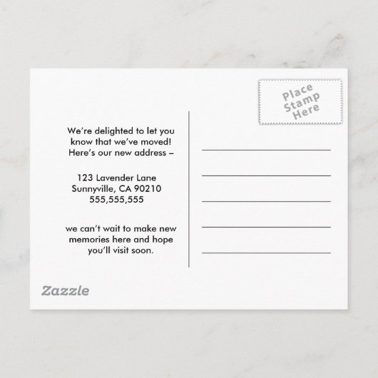 Vakantie Nieuw Adres Kaart – We hebben Briefkaart  (Achterkant)