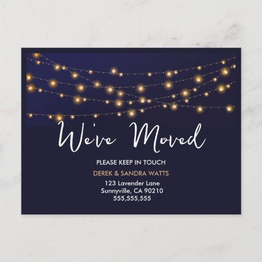 Vakantie Nieuw Adres Kaart – We hebben Briefkaart  (Voorkant)