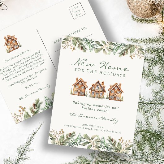 Vakantie Nieuw Thuis Ansichtkaart Aankondigingskaart