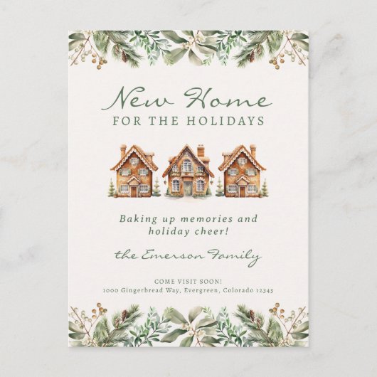 Vakantie Nieuw Thuis Ansichtkaart Aankondigingskaart (Voorkant)