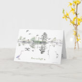 Vakantie, nieuwjaar: Kaart vredesvogels (Gele Bloem)