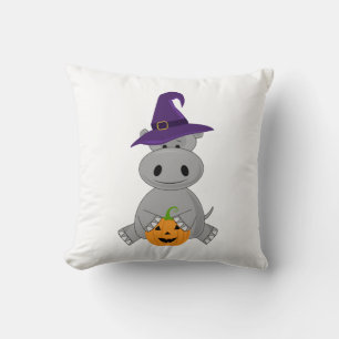 Vakantie Nijlpaard Halloween Heks Nijlpaard Kussen