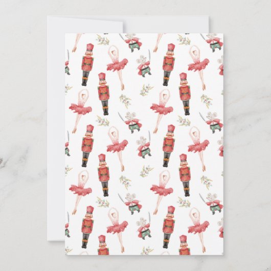 Vakantie Notenkraker kerstfeest uitnodiging (Achterkant)