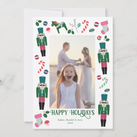 Vakantie Notenkraker Kerstfotokaart Feestdagenkaart (Voorkant)