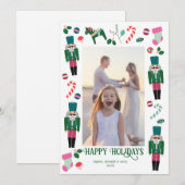 Vakantie Notenkraker Kerstfotokaart Feestdagenkaart (Voorkant / Achterkant)