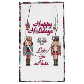 Vakantie Notenkraker Lets Go Nuts Gift Bag Klein Cadeauzakje (Achterkant)