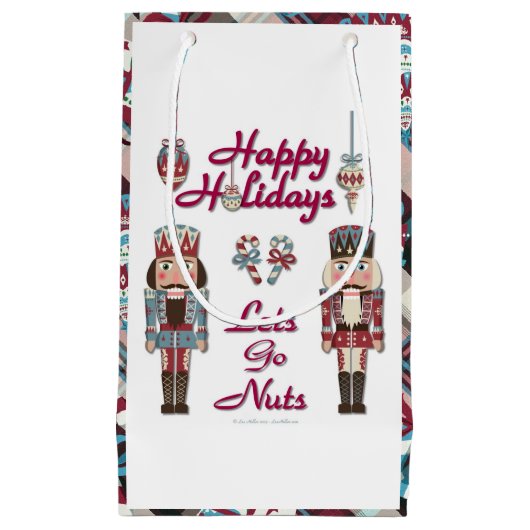Vakantie Notenkraker Lets Go Nuts Gift Bag Klein Cadeauzakje (Voorkant)