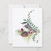 Vakantie Nuthatch Schilderij Feestdagenkaart (Voorkant)