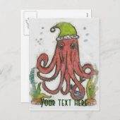 Vakantie-octopus Feestdagenkaart (Voorkant / Achterkant)