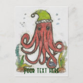 Vakantie-octopus Feestdagenkaart (Voorkant)