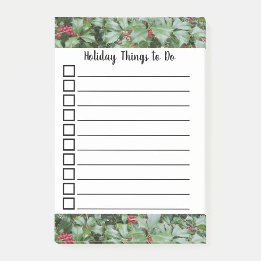 Vakantie om Holly op de lijst te plaatsen verlaat  Post-it® Notes (Voorkant)